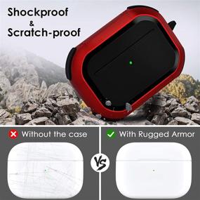 img 1 attached to 💥 Усиленный чехол для AirPods Pro Armor от CAGOS - ударопрочный чехол для AirPods Pro | Стильный беспроводной чехол для Apple Air Pod Pro для мужчин и женщин (красный)