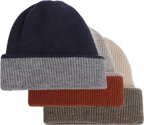 img 4 attached to 🧢 Warm Unisex Slouchy Beanie with Brim - Crazy Era 2 Pack Winter Hat, Knit Cuffed Skullies & Beanies for Men and Women