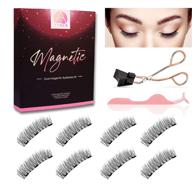 💫 dual magnetic lashes - glueless magnetic eyelashes, no eyeliner needed! soft 3d false eyelashes with applicator & tweezer, natural look set for easy application logo