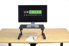 img 3 attached to 🖥️ Adjustable Height and Angle Ergonomic WorkEZ Monitor Stand: Portable Folding Aluminum Holder Mount for Single Computer Monitor Screens - Black