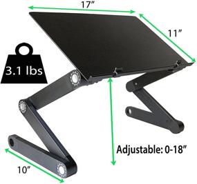 img 1 attached to 🖥️ Adjustable Height and Angle Ergonomic WorkEZ Monitor Stand: Portable Folding Aluminum Holder Mount for Single Computer Monitor Screens - Black