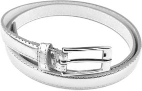 img 3 attached to 💁 Stylish Women's Skinny PU Leather Dress Belt with Polished Buckle: Belle Donne