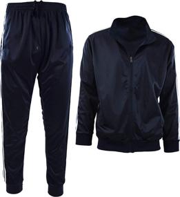 img 3 attached to Athletic Tracksuit Set for Men - 2-Piece Workout Attire