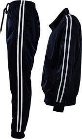 img 2 attached to Athletic Tracksuit Set for Men - 2-Piece Workout Attire