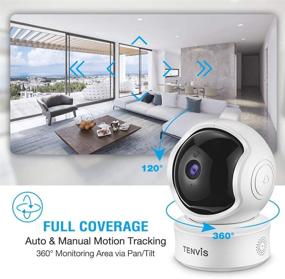 img 1 attached to 📹 Внутренняя камера безопасности - камера TENVIS для домашних животных 2K 3MP, двустороннее аудио, звук / ИИ обнаружение движения и автоматическое отслеживание, WiFi Pan/Tilt Baby Monitor, ночное видение, Облачное хранилище, Работает с Alexa