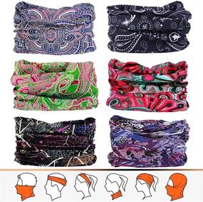 img 4 attached to JOEYOUNG Multifunctional Headwear: Bandana, Neck Gaiter, Head Wrap, Headband, Balaclava, Magic Scarf