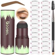 👁️ goosel waterproof eyebrow stamp stencil kit - one step brow shaping kit with 24 reusable eyebrow stencils and 1 tint brush for women's makeup (brown) logo