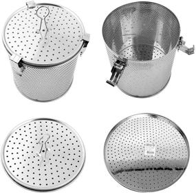 img 2 attached to 🍴 Stainless Steel 18/8 Perforated Strainer - Commercial Grade D 3.9" X H 5.3" - One Touch Lock System - Perfect for Restaurants and Home Use