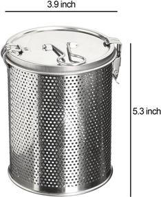 img 3 attached to 🍴 Stainless Steel 18/8 Perforated Strainer - Commercial Grade D 3.9" X H 5.3" - One Touch Lock System - Perfect for Restaurants and Home Use