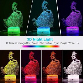 img 2 attached to 👸 ERYEE 3D Princess Night Light: 16 Colors Changing LED Table Lamp for Christmas Gift or Home Decorations