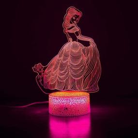 img 3 attached to 👸 ERYEE 3D Princess Night Light: 16 Colors Changing LED Table Lamp for Christmas Gift or Home Decorations