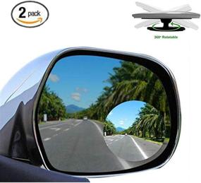 img 2 attached to 🔁 360° Rotating Side Mirror for Cars - Frameless Wide Angle Convex Rearview Mirrors with Small Round Glass - Adjustable Stick-on Blind Spot Mirror - Ideal Car Accessory for Enhanced Safety