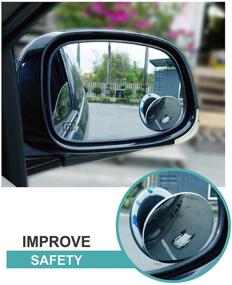 img 3 attached to 🔁 360° Rotating Side Mirror for Cars - Frameless Wide Angle Convex Rearview Mirrors with Small Round Glass - Adjustable Stick-on Blind Spot Mirror - Ideal Car Accessory for Enhanced Safety