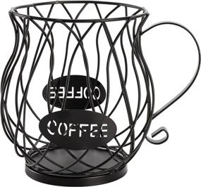 img 4 attached to ☕ ZEAYEA Coffee Pod Holder & Organizer Mug | Large Capacity K Cup Coffee Capsule Basket for Counter, Coffee Table, Bar | Metal Espresso Pod Keeper Storage for Home, Cafe, Hotel | Black