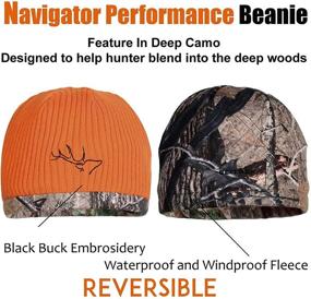 img 1 attached to Versatile EDTREK Waterproof and Windproof Camo Beanie: 🧢 Perfect Hunting Hat in Timber and Blaze Orange Camo