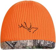 versatile edtrek waterproof and windproof camo beanie: 🧢 perfect hunting hat in timber and blaze orange camo logo