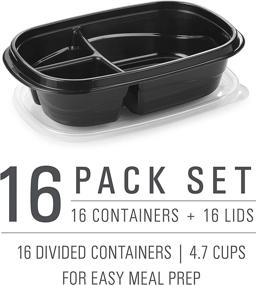 Rubbermaid Meal Prep, Black, 4.7 Cup 4 Ea, Food Storage Containers