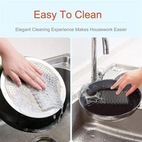 img 2 attached to Efficient 2 Pack Cast Iron Cleaner: Stainless 🧽 Steel Skillet Chainmail Scrubber, Ideal for Metal Cookware, 4 Inches