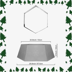 img 2 attached to 🎄 NUNGT Metal Christmas Tree Ring: Festive Silver Tree Skirt & Collar with Printed Snowflakes – Perfect Holiday Decor!