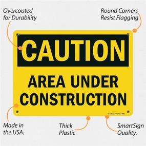 img 3 attached to 🚧 Caution Under Construction SmartSign: Durable Plastic Signage for Safety Measures