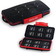 📸 skoloo memory card holder: waterproof sd card case with 12 storage slots for sdhc, sdxc, and tf cards - includes 12 micro sd card holder slots - 1 set logo