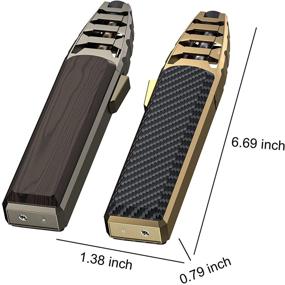 img 1 attached to 🔥 Jnfire Windproof Torch Lighter - Adjustable Jet Flame for Hiking, BBQ, Camping - Wood Color, Gift Box Included