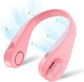 img 4 attached to 🌬️ Bladeless Neck Fan - Portable, Hands-Free 360° Cooling Hanging Fan for Outdoor and Indoor Use - Rechargeable USB Personal Neck Fan with 3 Wind Speeds - Pink