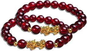 img 4 attached to 🔮 2PCS Stretchy Garnet Chakra Slimming Bracelet, Triple Protection Bracelet - Enhance Luck and Prosperity, Natural Stone Men Women Stress Relief Reiki Yoga Diffuser for Anxiety