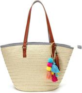 stylish and versatile women's large straw handbags & wallets: perfect for summer and hobo bag lovers! logo