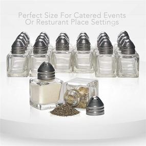 img 3 attached to 🧂 Srenta Mini Salt & Pepper Shakers Set - Classic Design Transparent Glass Kitchenware for Dining Table - 0.5 Oz. Refillable Tools (Set of 24)