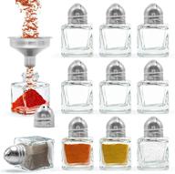 🧂 srenta mini salt & pepper shakers set - classic design transparent glass kitchenware for dining table - 0.5 oz. refillable tools (set of 24) logo