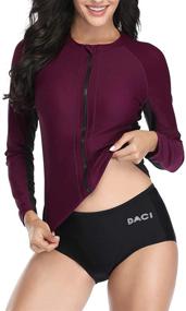 img 3 attached to Daci Sleeve Swimsuit Zipper Bathing Women's Clothing and Swimsuits & Cover Ups