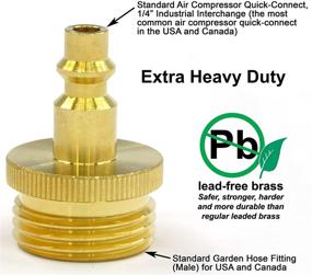 img 3 attached to 🚀 Efficient Winterization for RV, Boat, Motorhome, Camper, & Travel Trailer: Air Compressor Quick-connect Plug to Male Garden Faucet Blow Out Adapter Fitting (Solid Lead-Free Brass)