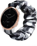 blueshaw fabric elastic scrunchie watch band for garmin vivoactive 4s: cute replacement straps for smartwatches logo