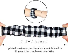 img 3 attached to Blueshaw Fabric Elastic Scrunchie Watch Band for Garmin vivoactive 4S: Cute Replacement Straps for Smartwatches