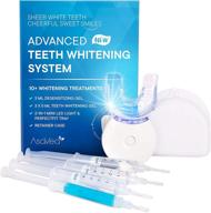 ✨ asavea teeth whitening kit with led light - advanced gel and high-powered light to eradicate stains - set of 3 teeth whitening gel, 1 desensitizing gel, effortless and gentle on teeth logo