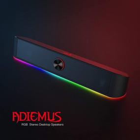 img 3 attached to 🔊 Редрагон GS560 Адьемус RGB настольная звуковая панель: Погружающая 2.0-канальная компьютерная колонка с динамической подсветкой и сенсорным подсвечиваемым дисплеем