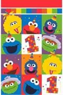 🎉 amscan sesame street® elmo turns one plastic table cover - birthday party essential, 54" x 96 logo