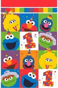 img 1 attached to 🎉 Amscan Sesame Street® Elmo Turns One Plastic Table Cover - Birthday Party Essential, 54" x 96