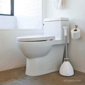 img 2 attached to Stainless Steel Toilet Plunger and Caddy Set in White by simplehuman