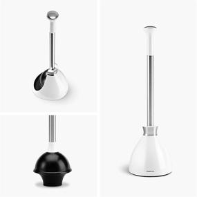 img 3 attached to Stainless Steel Toilet Plunger and Caddy Set in White by simplehuman