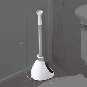 img 1 attached to Stainless Steel Toilet Plunger and Caddy Set in White by simplehuman