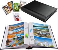 📸 4x6 photo album with 402 pockets & memo slip-in pockets: leather cover picture book for weddings, anniversaries, and more! logo
