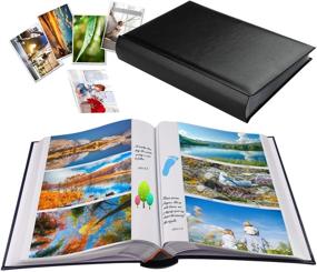 img 4 attached to 📸 4x6 Photo Album with 402 Pockets & Memo Slip-in Pockets: Leather Cover Picture Book for Weddings, Anniversaries, and More!
