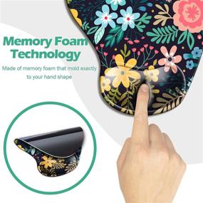 img 1 attached to 🌸 Dooke Ergonomic Mouse Pad with Wrist Support - Cute Mouse Pads with Non-Slip Rubber Base for Home Office - Improved Typing & Pain Relief - Blooming Flowers