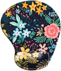 img 4 attached to 🌸 Dooke Ergonomic Mouse Pad with Wrist Support - Cute Mouse Pads with Non-Slip Rubber Base for Home Office - Improved Typing & Pain Relief - Blooming Flowers