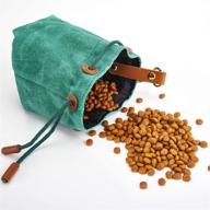 🐾 fankutoys dog treat bags: portable training pouch for training rewards, kibble, snacks, toys - metal clip, waist belt - green logo