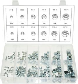 img 2 attached to 🔩 Swordfish 30330-210pcs Nylon Insert Lock Nut Assortment: 12 Sizes from #4-40 to 5/8"-11 Zinc Plated Steel - High-quality Nut Variety Packs for All Your Fastening Needs