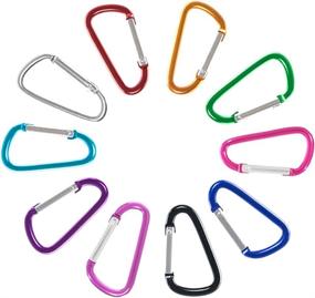 img 1 attached to 🔒 Craft County Colorful 40mm D Shaped Spring Loaded Snap Hook Aluminum Gate 1.5 Inch: Versatile and Secure Gate Accessory