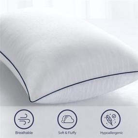 img 2 attached to 🛏️ BedStory Queen Size Bed Pillows Set of 2, Hotel Quality Luxury Pillows for Better Sleep. Soft and Supportive, Ideal for Back, Side and Stomach Sleepers. (19" x 28")